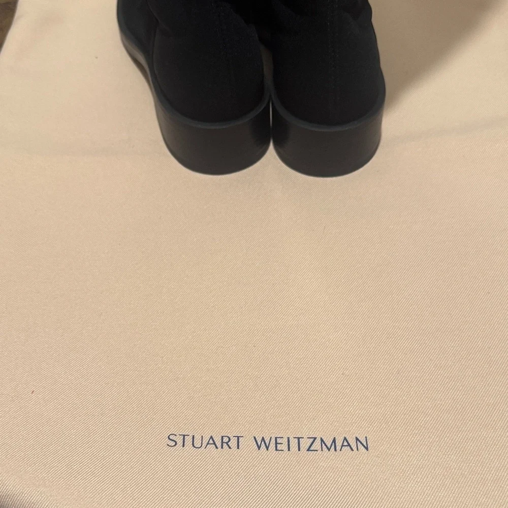Stuart Weitzman 5050 Bold OTK Boots Black Suede Over-the-Knee Size 8.5